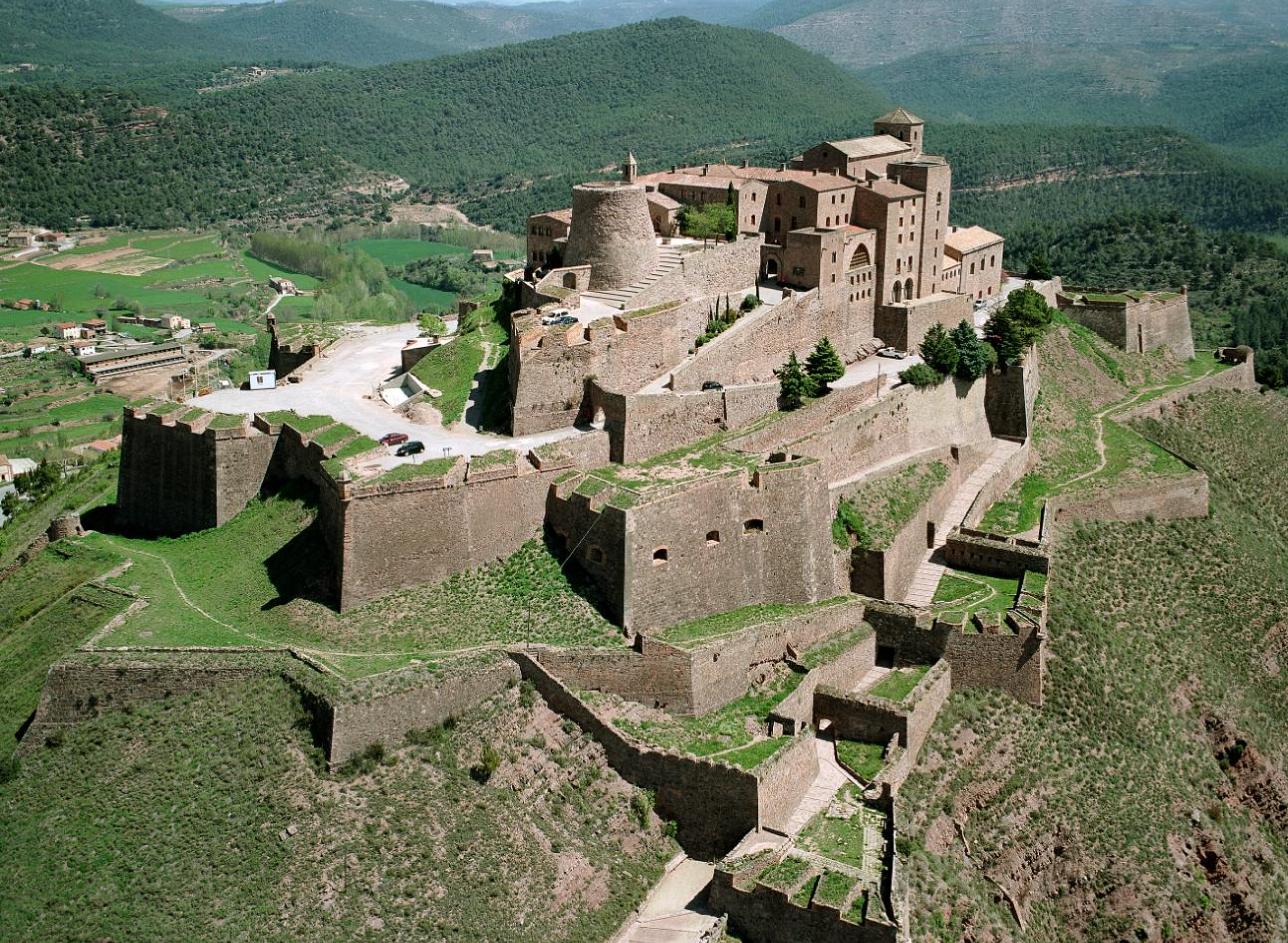 Vista aérea del parador de Cardona